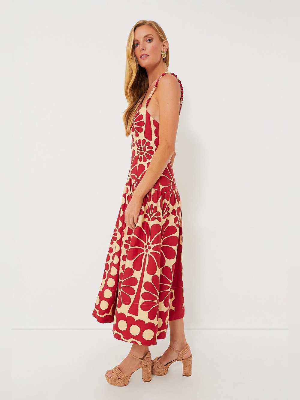 Farm Rio Palermo Red Sleeveless Dress M - Picture 2 of 8